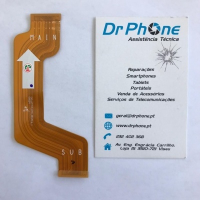 Cabo flexível cobre com texto e cartão de visita da Dr Phone Assistência Técnica