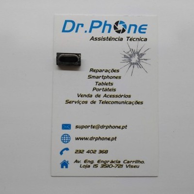 Cartão de visita Dr.PHONE com informação de assistência técnica e componente eletrónico colado