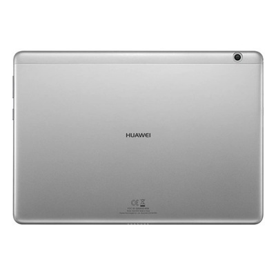 Tablet Huawei cinza prateado com câmara traseira e logotipo