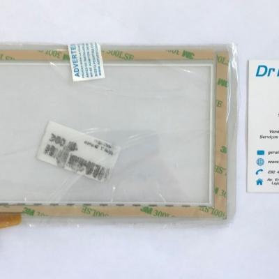 Ecrã tátil retangular com cabo flexível e cartão de visita Dr Phone