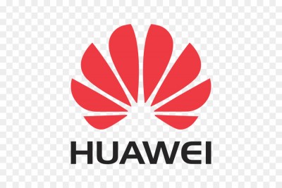 Logótipo vermelho e preto da marca HUAWEI