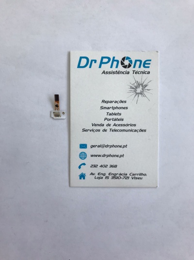 Cartão de assistência técnica Dr Phone e componente eletrónico branco sobre fundo branco
