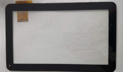 Ecrã tátil de vidro preto com fita flex dourada