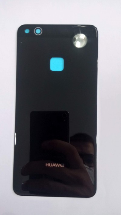 Tampa traseira preta brilhante de telemóvel Huawei com sensor azul e câmara
