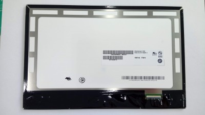 Ecrã LCD para portátil com moldura metálica e etiquetas com códigos de barras