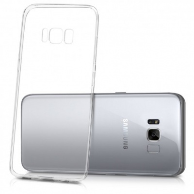 Capa protetora transparente para smartphone Samsung e smartphone cinza prateado