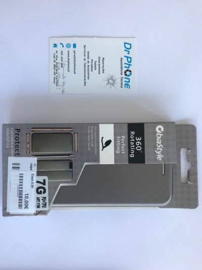 Capa protetora cinzenta para telemóvel com suporte rotativo e embalagem original Basstyle