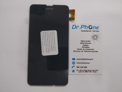 Ecrã táctil preto para telemóvel Nokia com etiqueta e cartão de assistência técnica Dr.Phone