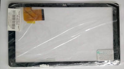 Ecrã tátil de vidro com moldura preta embalado em plástico