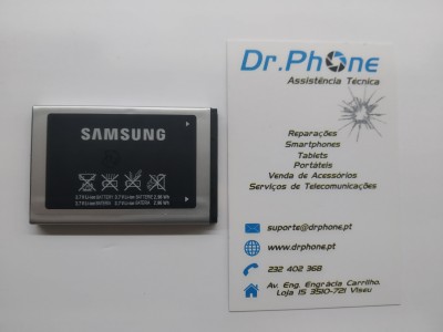 Bateria Samsung e cartão de visita Dr. Phone
