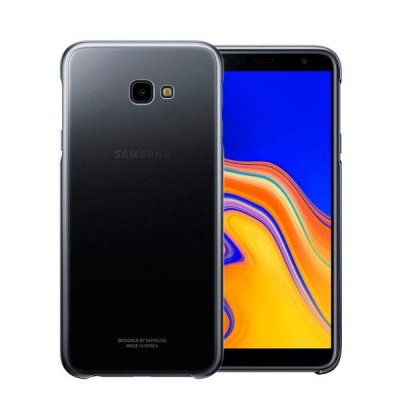 Smartphone Samsung preto com ecrã colorido e câmara traseira