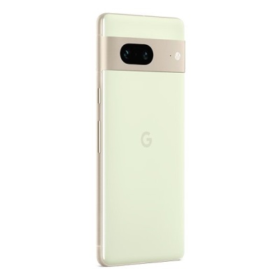 Smartphone Google Pixel creme e dourado com lente dupla traseira