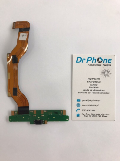 Placa eletrónica com cabo flexível e cartão de visita da DrPhone