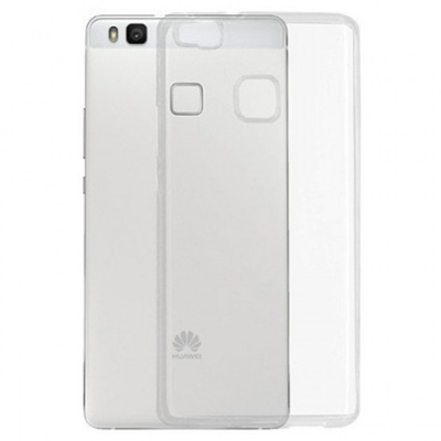 Capa protetora transparente para smartphone Huawei sobre dispositivo branco.