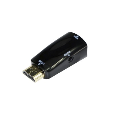 Adaptador HDMI para áudio preto com conector dourado