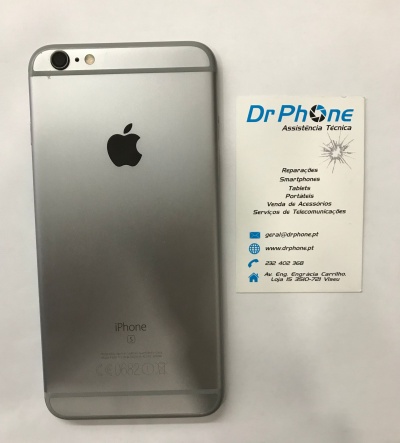 Smartphone iPhone 6s cinzento com cartão de visita Dr Phone