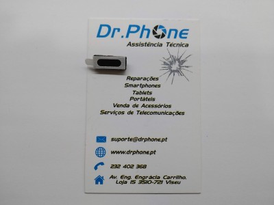 Cartão de visita da empresa Dr.Phone com informações de contato e serviços de assistência técnica