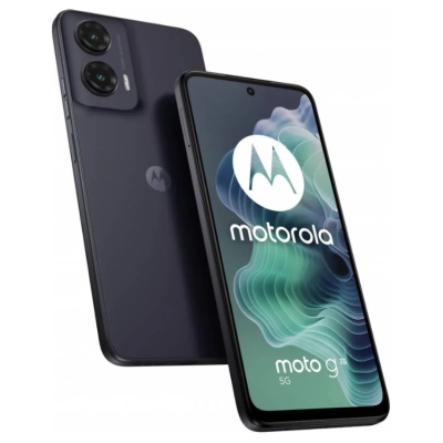 Smartphone Motorola moto g 5G preto com duas câmaras traseiras e ecrã frontal ligado