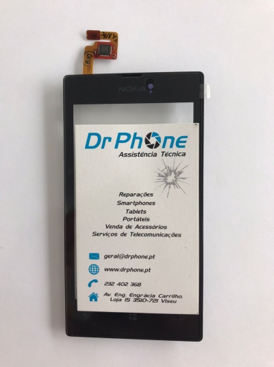 Display tátil preto para smartphone Nokia com cartão de visita da DrPhone