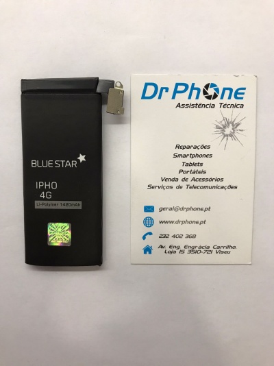 Bateria preta BLUE STAR IPHO 4G com cartão comercial Dr Phone