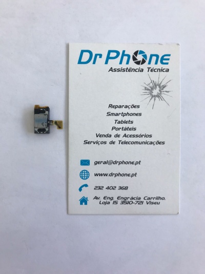 Cartão de visita da Dr Phone Assistência Técnica com peça eletrónica pequena ao lado