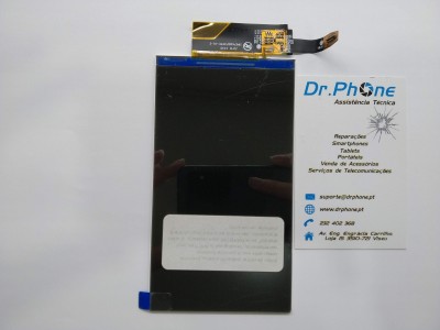 Ecrã táctil de substituição preto junto a cartão de assistência técnica Dr.Phone