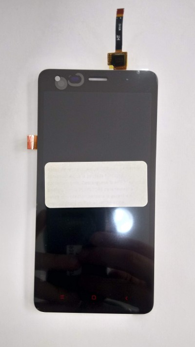 Ecrã de smartphone preto com autocolante branco e fita flexível