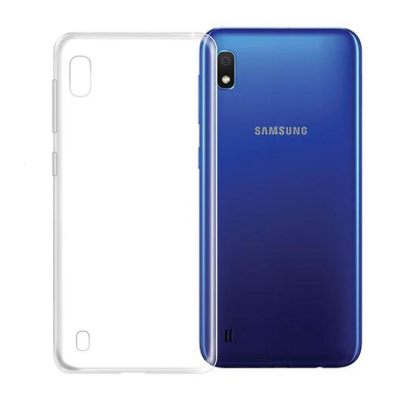 Telemóvel Samsung azul com tampa protetora transparente