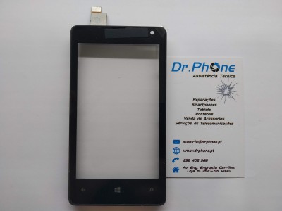 Ecrã tátil digitalizador preto para smartphone com conector flex