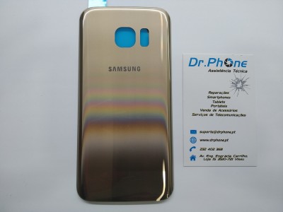 Capa traseira dourada para telemóvel Samsung com cartão de visita da Dr.Phone