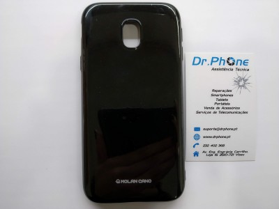 Capa preta para smartphone com cartão de visita da Dr.Phone