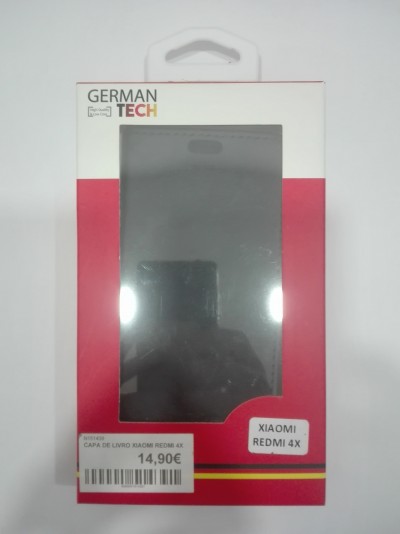 Embalagem de capa de livro para telemóvel preto da marca German Tech para Xiaomi Redmi 4X