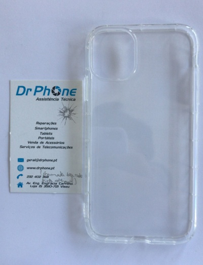 Capa transparente para smartphone com cartão de visita da Dr Phone
