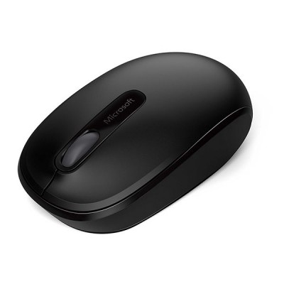 Rato sem fios Microsoft preto com botão scroll.