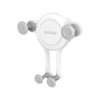 Suporte de telemóvel branco e cinzento para veículos com a marca DUDAQ