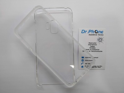 Capa protetora transparente para smartphone com cartão de visita da Dr.Phone