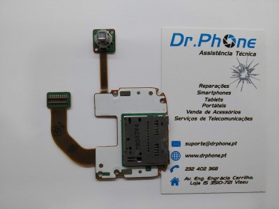 Placa eletrónica com câmera e cartão de visita da Dr.Phone