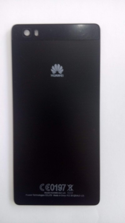 Tampa traseira preta fosca de telemóvel Huawei com logótipo branco