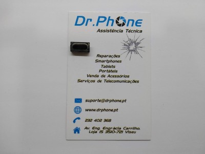 Cartão de visita Dr.PHONE com informação de assistência técnica e componente eletrónico colado