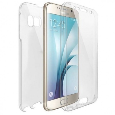 Capa protetora transparente para smartphone com smartphone dourado
