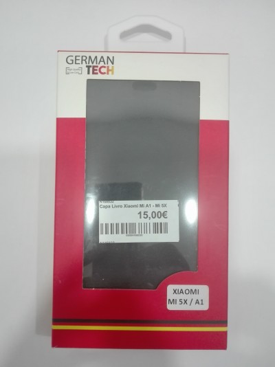 Embalagem vermelha e branca com capa preta para Xiaomi Mi A1 e Mi 5X