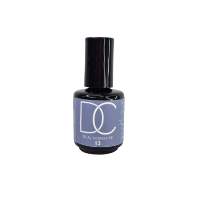 Frasco de verniz para unhas DUAL COSMETICS com tampa preta e rótulo azul