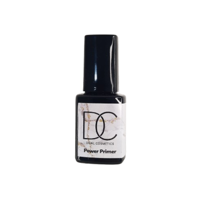 Frasco pequeno de primer Power Primer da Dual Cosmetics com tampa preta