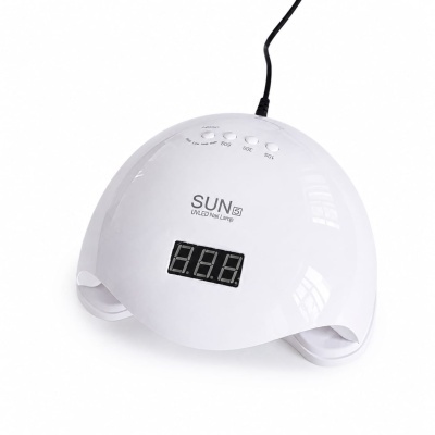 Máquina de luz UV branca para unhas com visor digital e botões