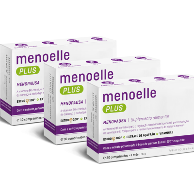 Três caixas de suplemento alimentar menoelle PLUS para menopausa