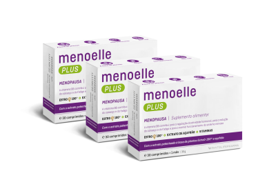 Três caixas de suplemento alimentar menoelle PLUS para menopausa