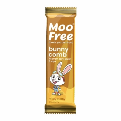 Barra de snack Moo Free com ilustração de coelho