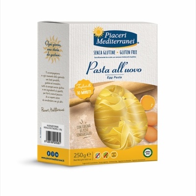 Embalagem de pasta Tagliatelle sem glúten Piaceri Mediterranei