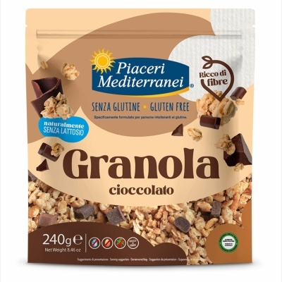 Pacote de granola de chocolate sem glúten Piaceri Mediterranei 240g