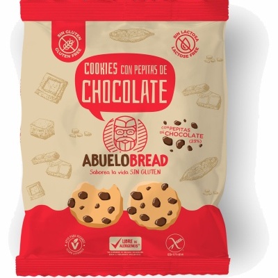 Pacote de bolachas com pepitas de chocolate da marca Abuelo Bread